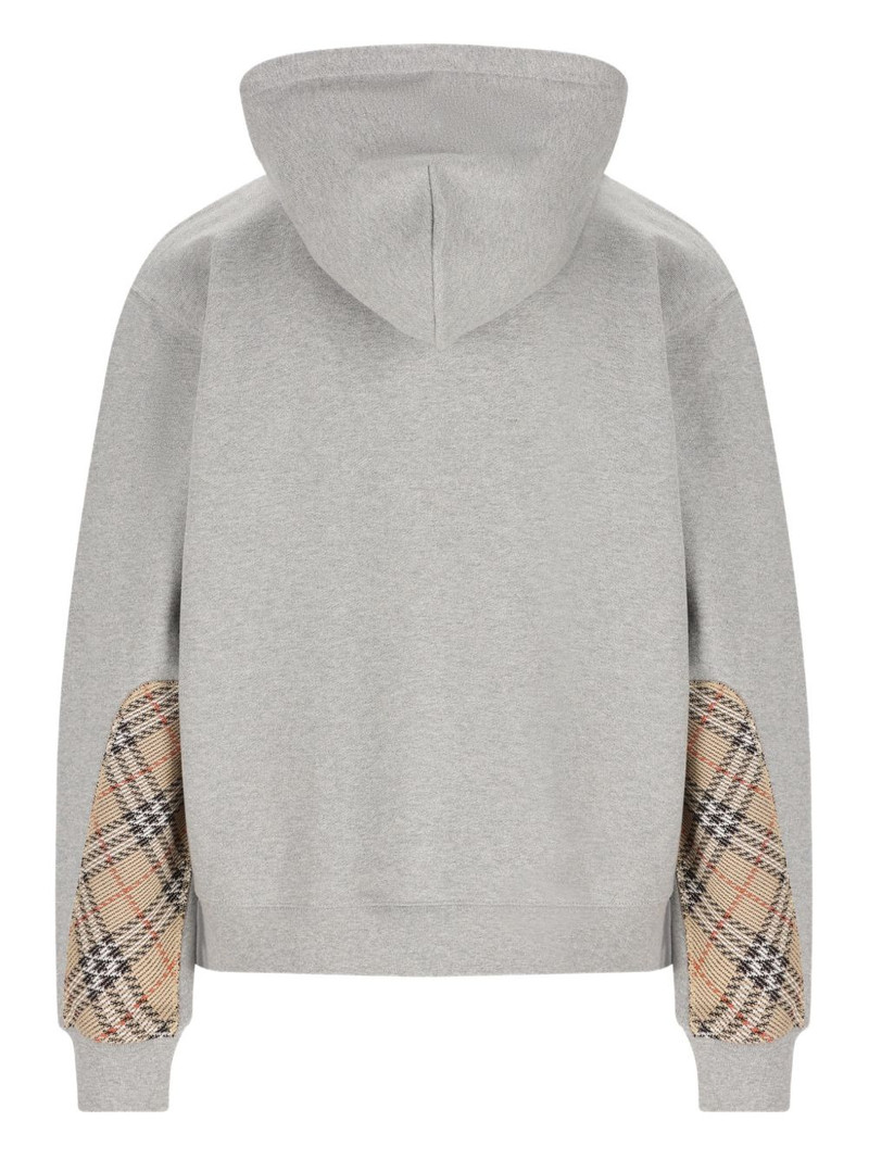 Burberry check-detail hoodie outlook