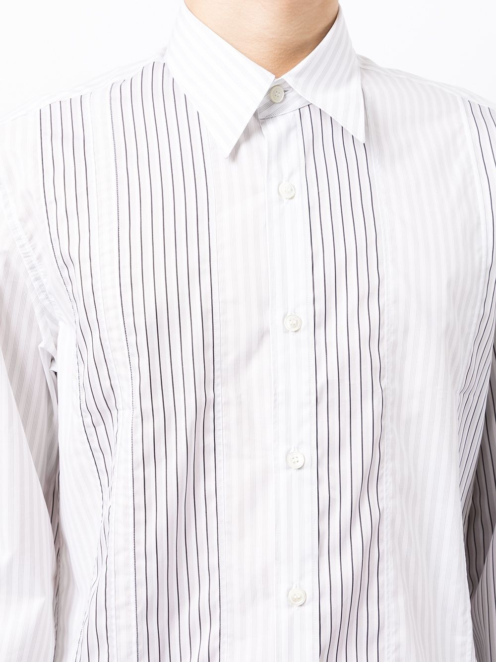 vertical-stripe long-sleeve shirt - 5