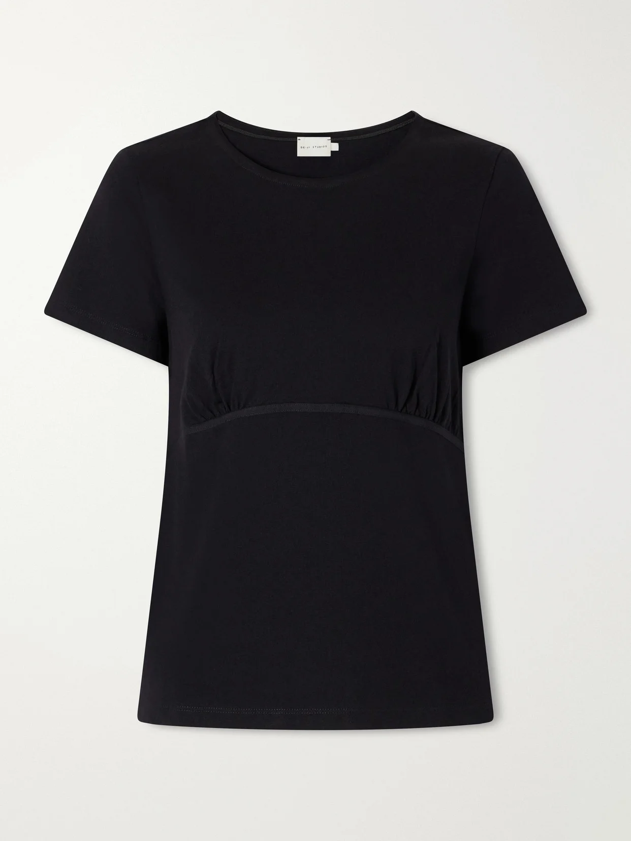 Gathered Organic-cotton T-shirt - 1