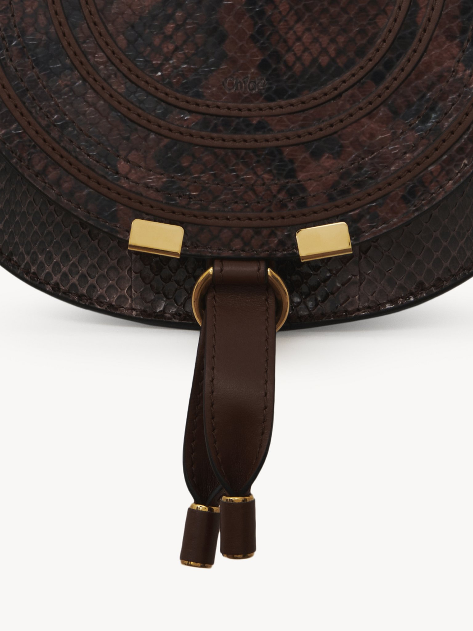 SMALL MARCIE SADDLE BAG IN PYTHON-EFFECT LEATHER - 5