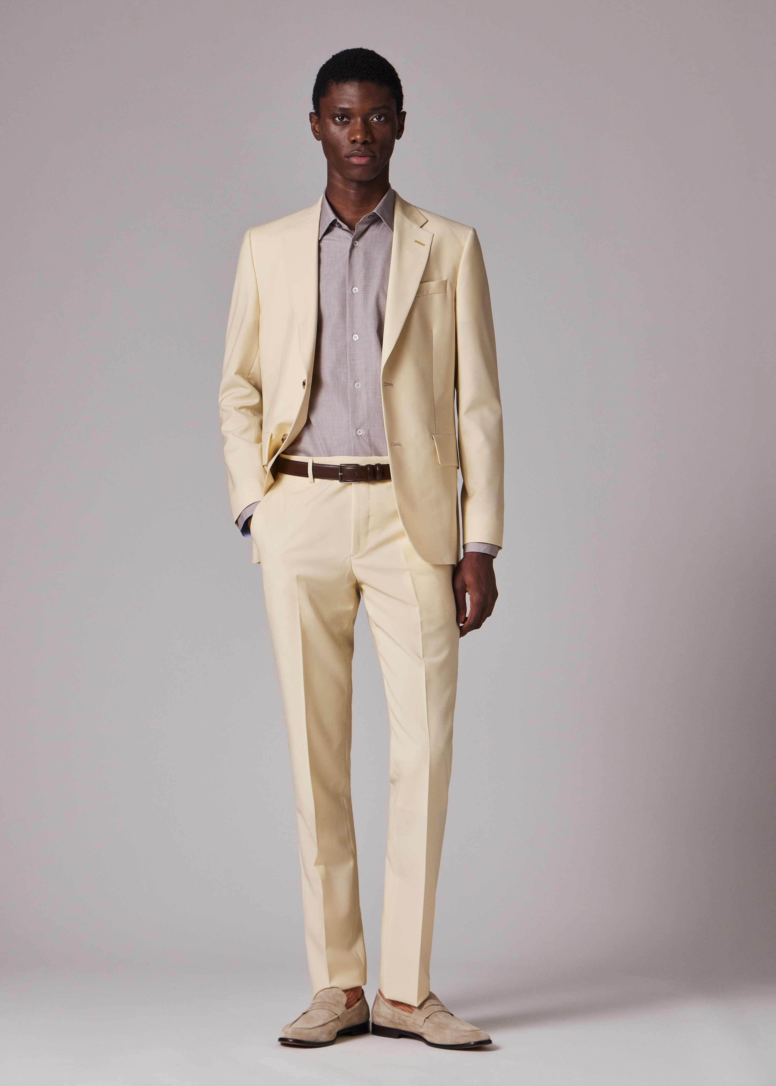 Tailored-Fit Light Brown End-On-End Cotton Shirt - 6