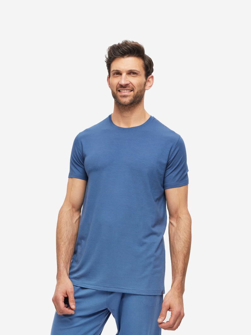Men's T-Shirt Basel Micro Modal Stretch Storm Blue - 5