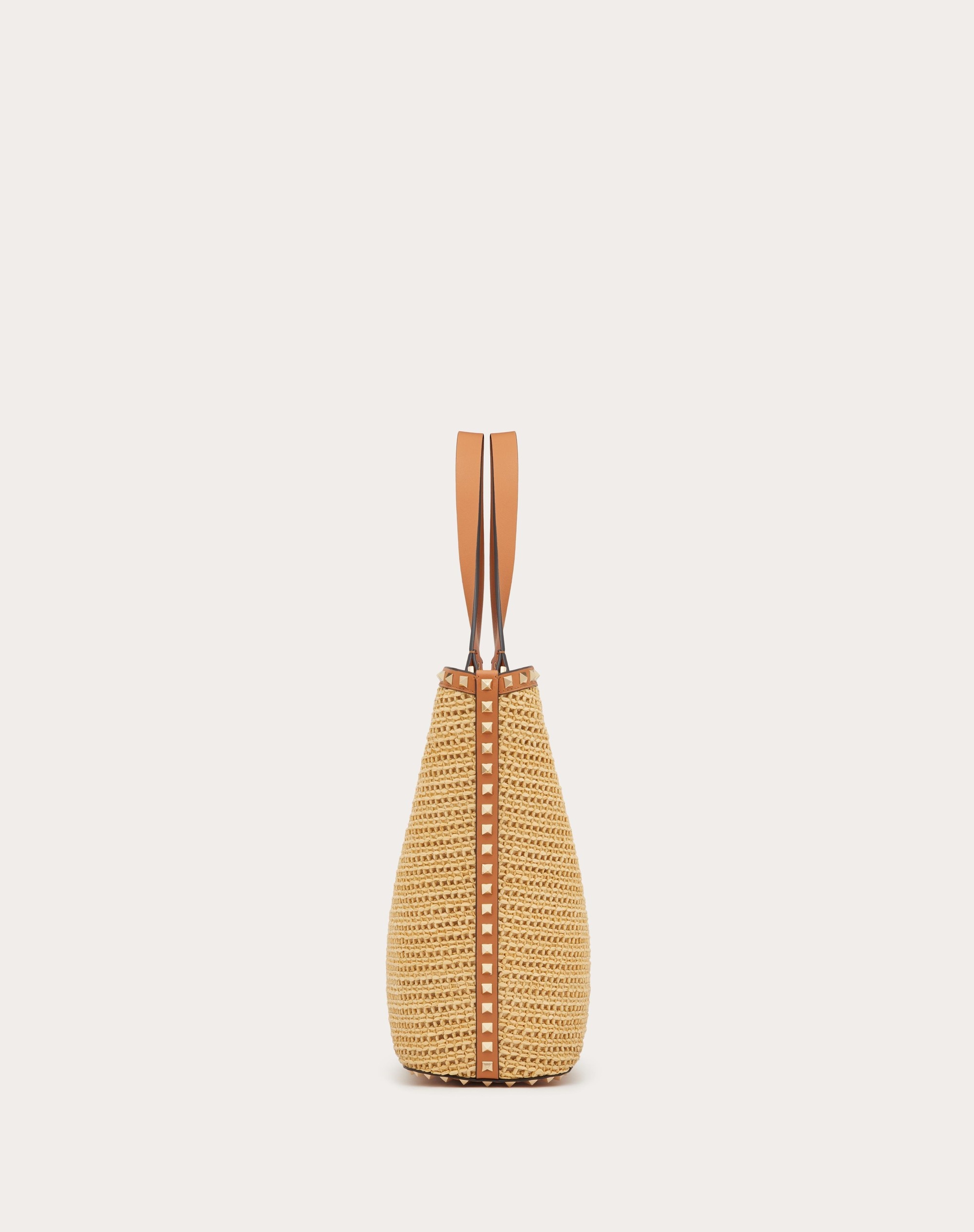 ROCKSTUD WOVEN RAFFIA SHOPPING BAG - 5