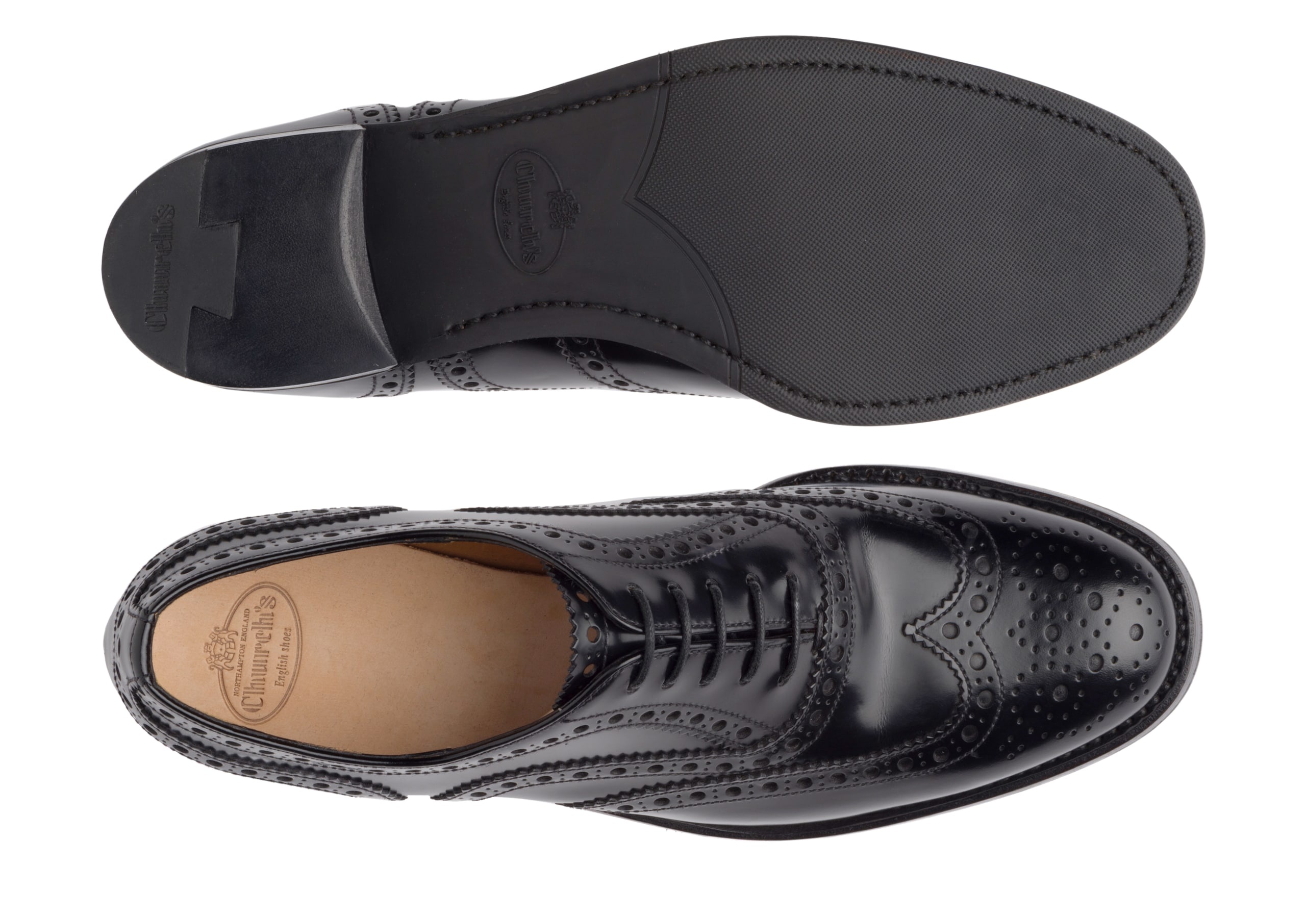 Burwood 35 r
Polished Fumè Heeled Oxford Brogue Black - 3