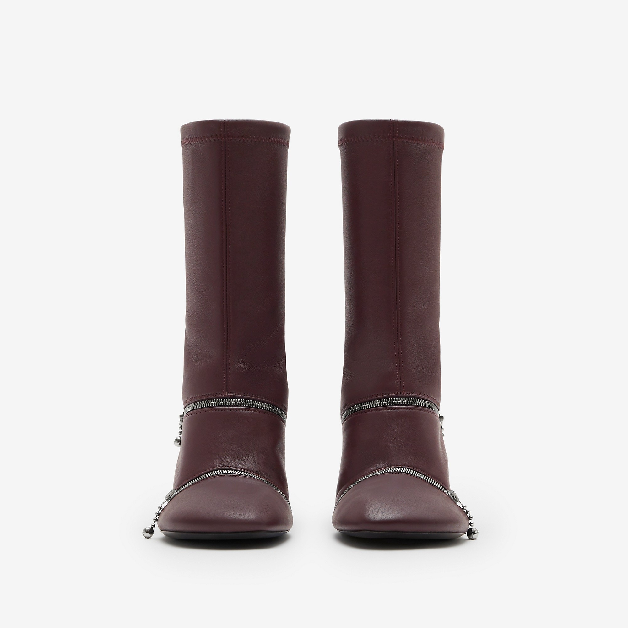 Leather Peep Boots - 3