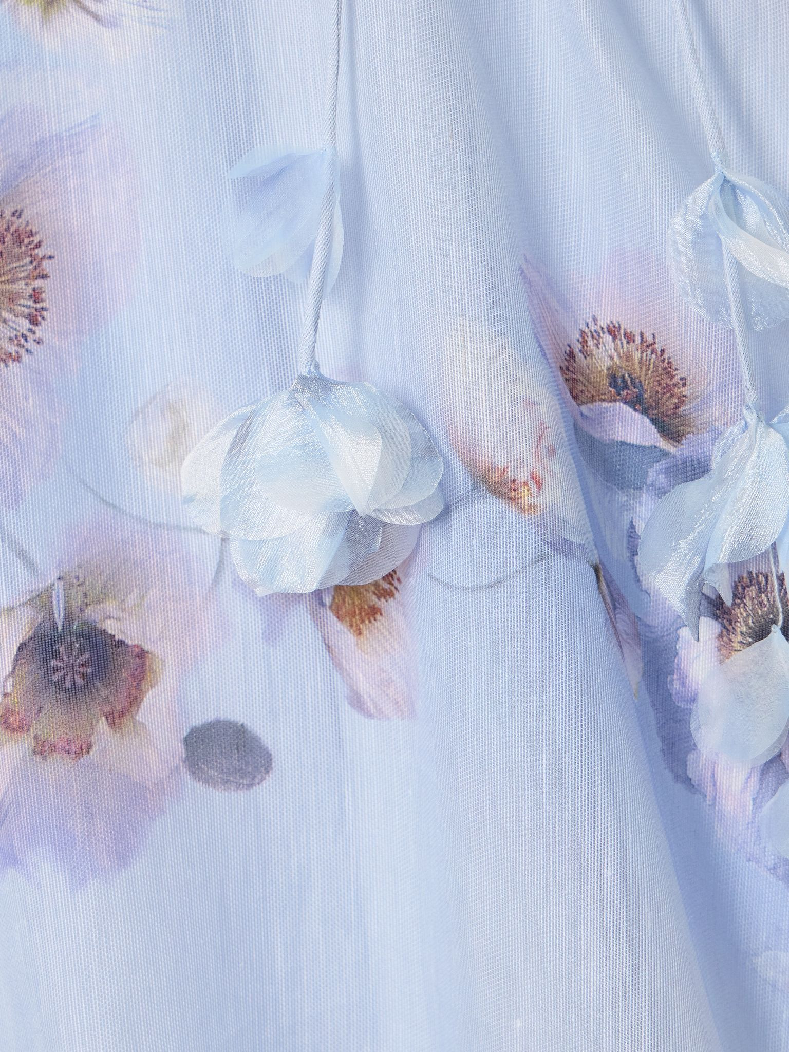 Hypnotic Picnic belted appliquéd floral-print linen and silk-blend midi dress Lilac - 4