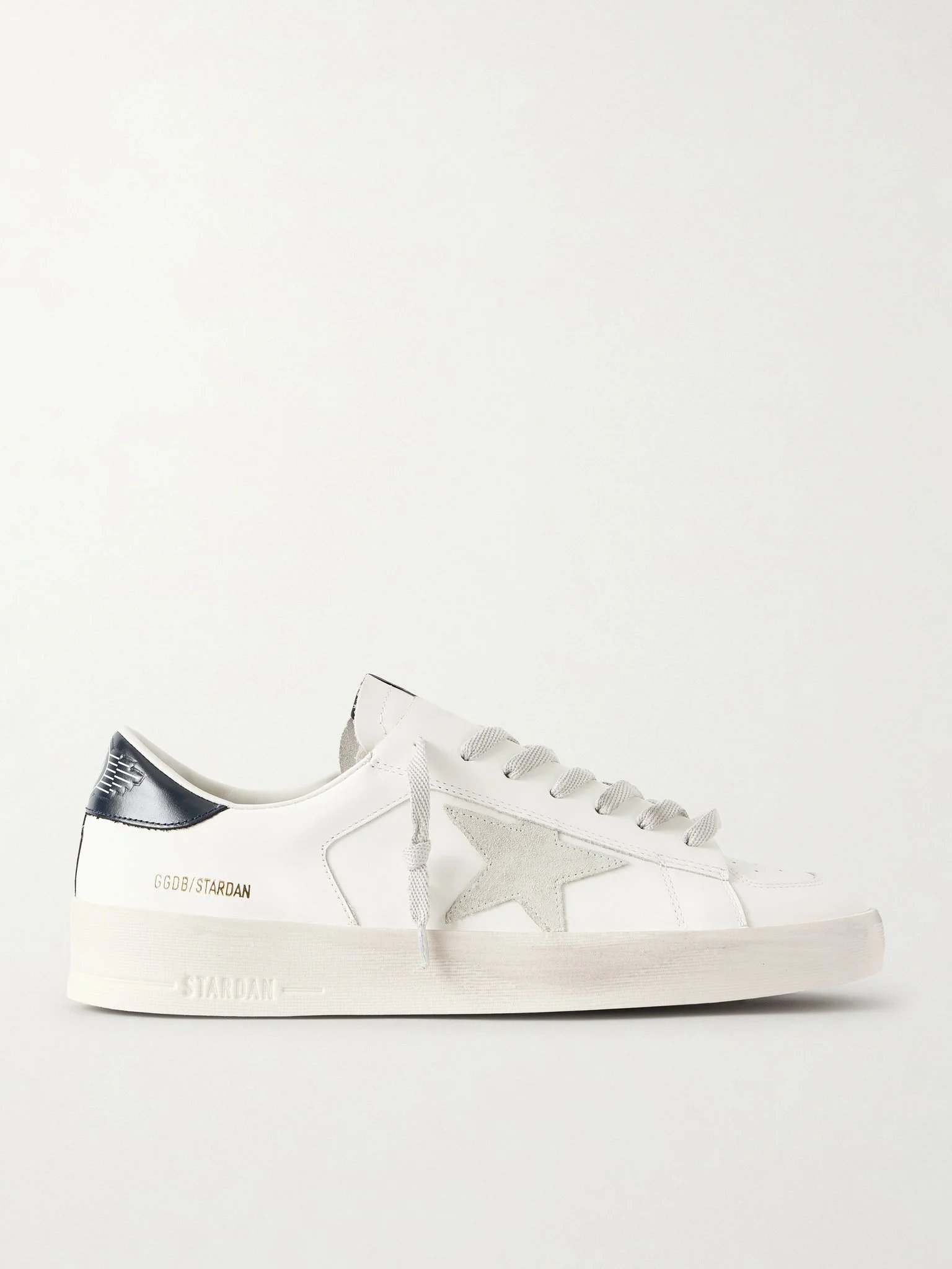Stardan Suede-Trimmed Leather Sneakers White - 1