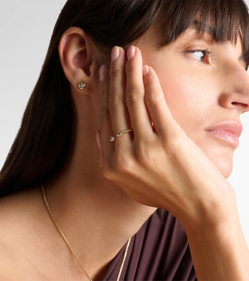Cablespira® Micro 18kt gold ring with diamonds 3