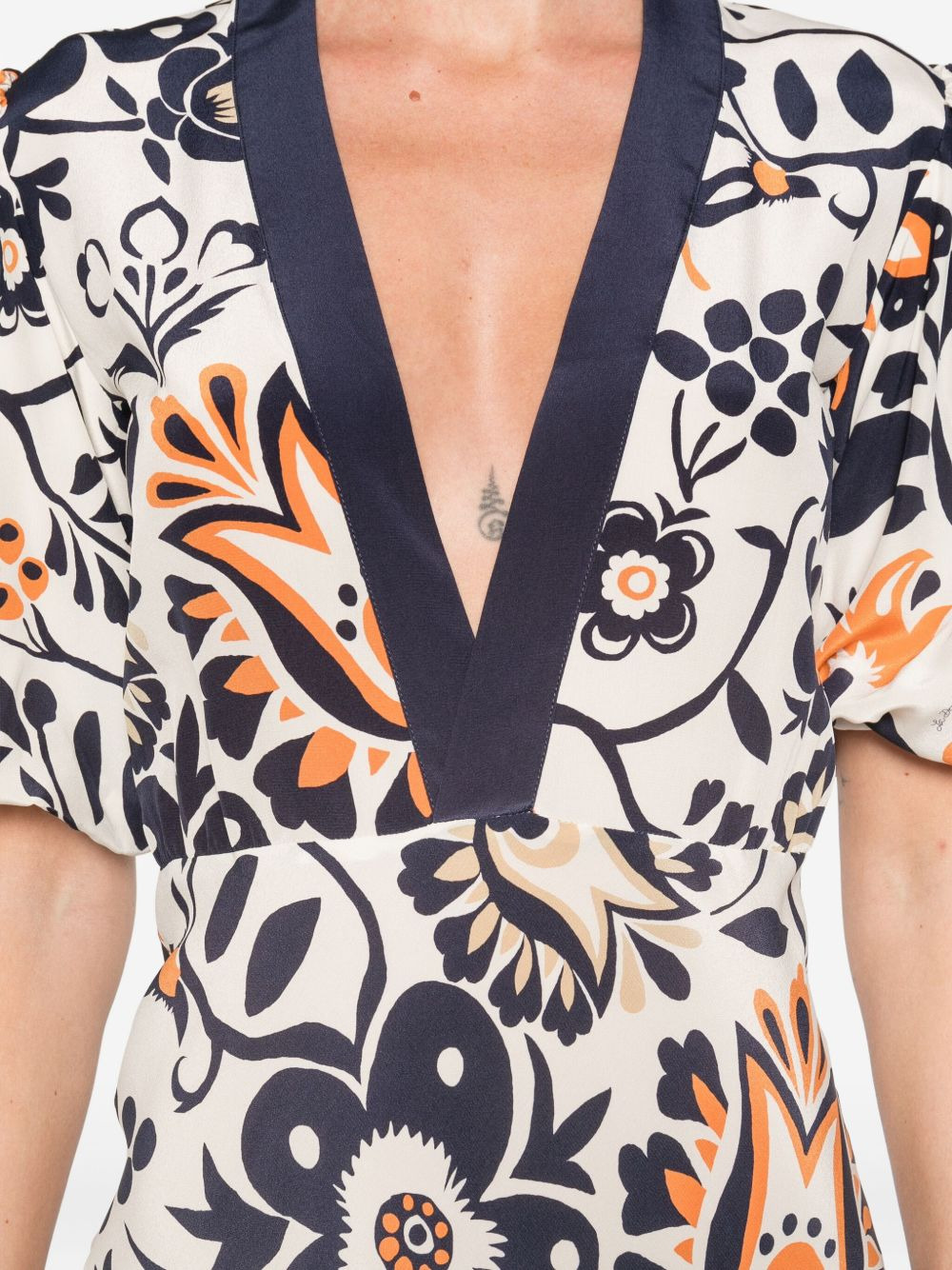 floral puff-sleeve dress - 5