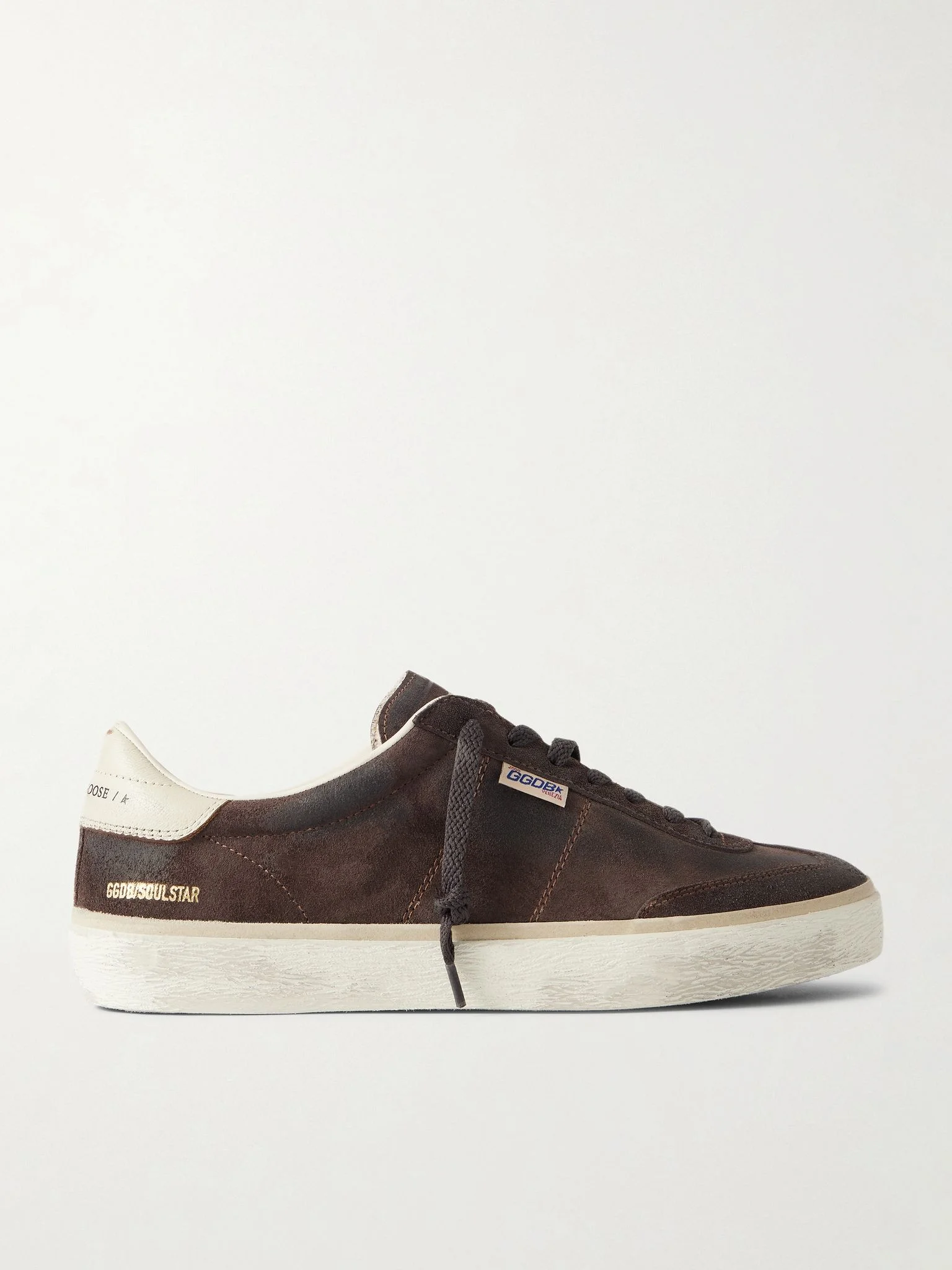Soul Star Leather-Trimmed Suede Sneakers Brown - 1