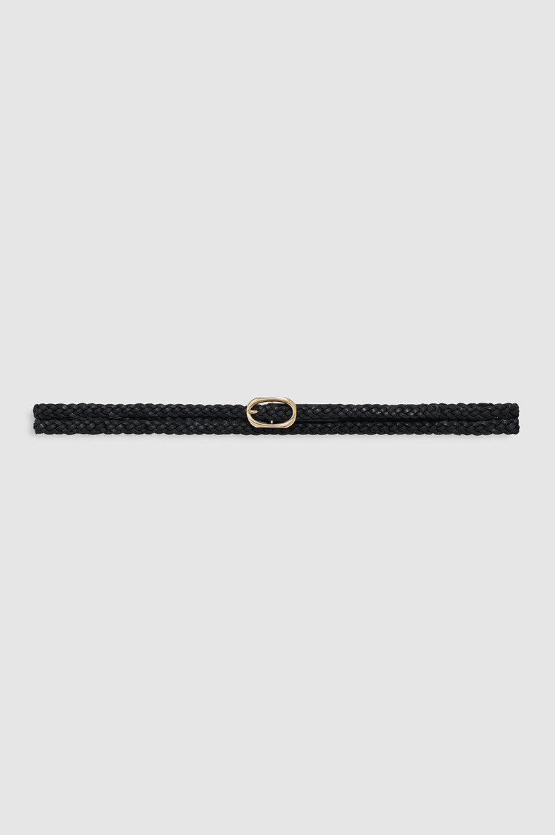 Small Double Signature Link Belt Braided - Black 1