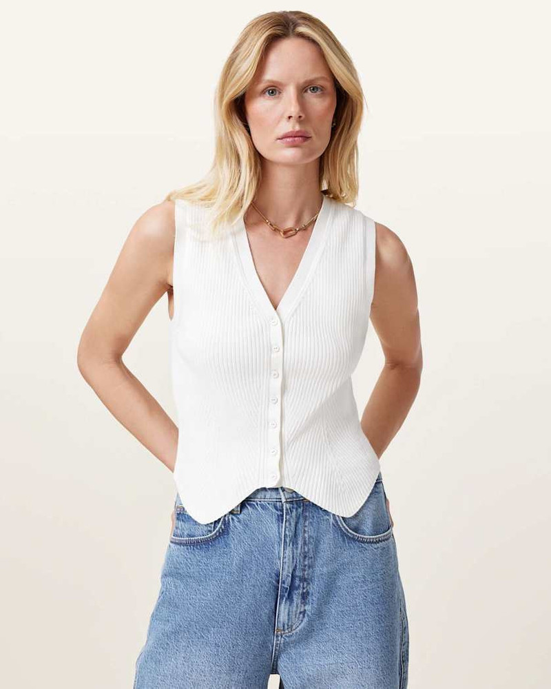 CRUZ RIBBED KNITTED WAISTCOAT - 1