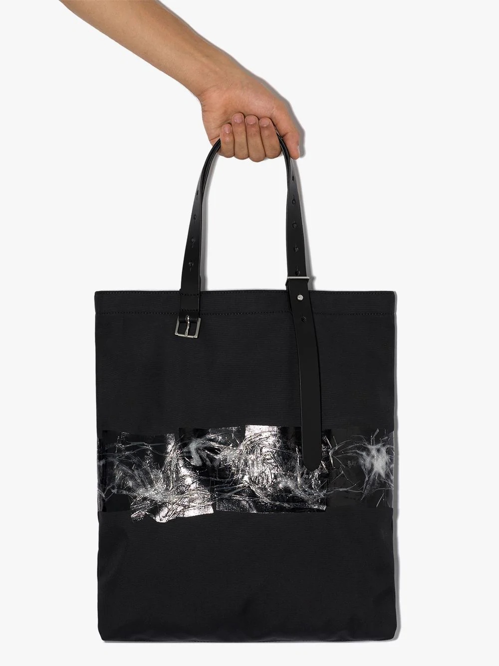 belt-handle abstract-print tote bag - 4