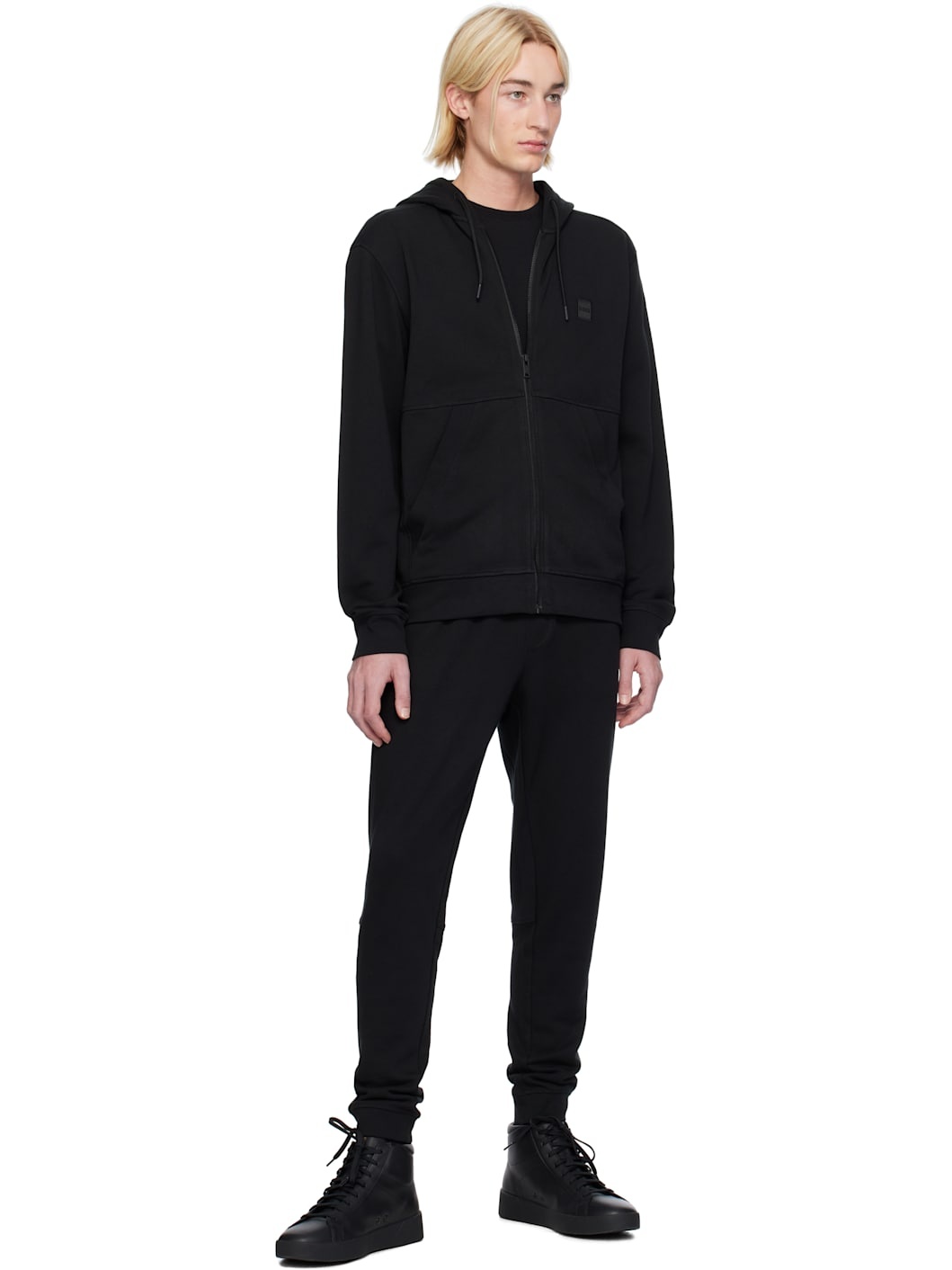 Black Logo Patch Track Pants - 4