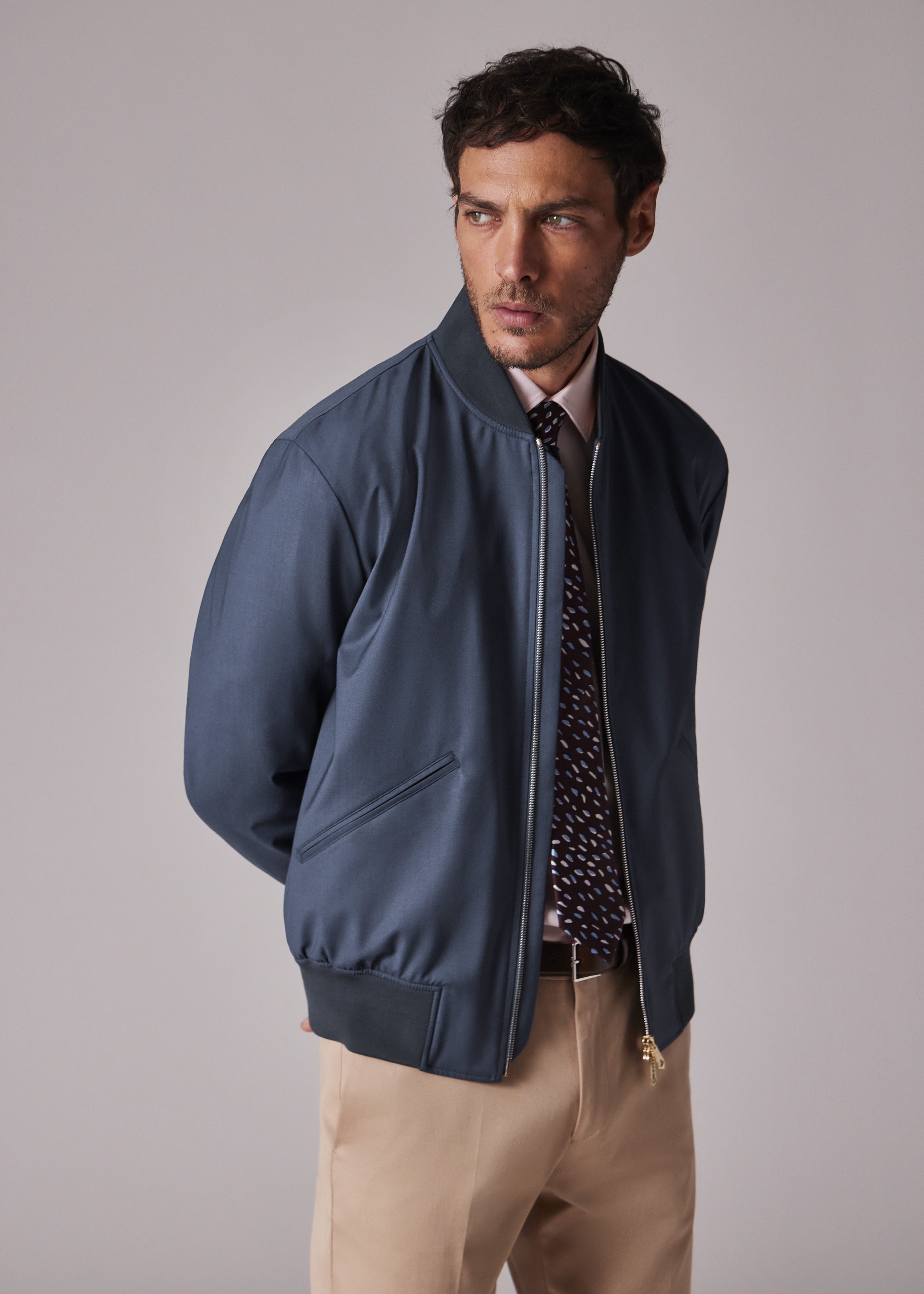 Blue 'Storm System' Wool Bomber Jacket - 8
