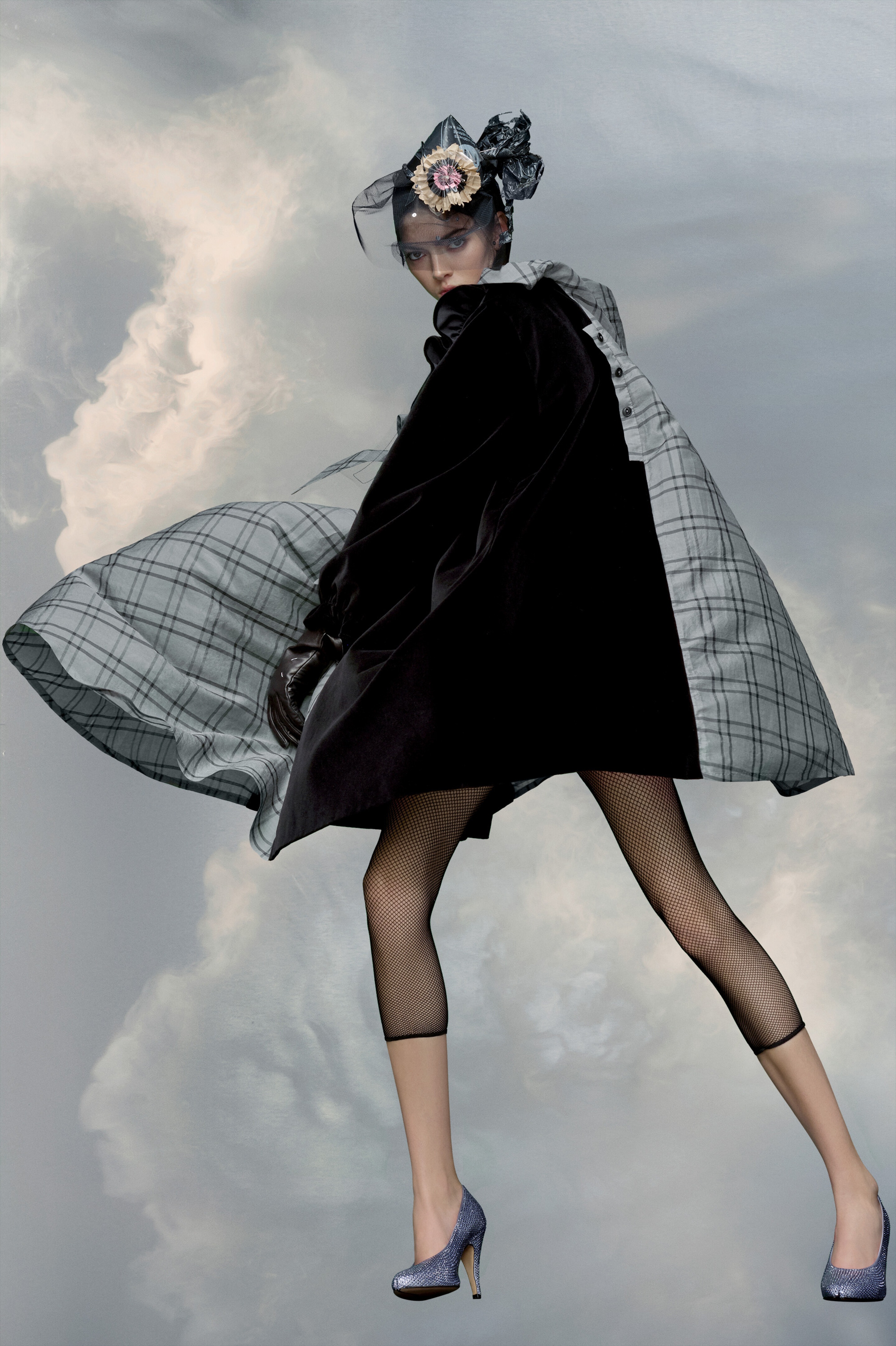 Spliced silk poplin dress - 4