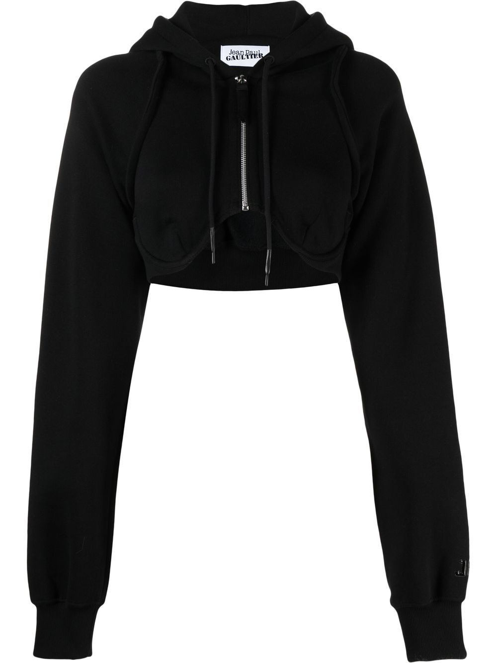 cropped zip-up hoodie - 1