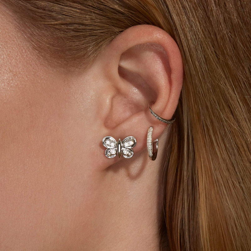 Diamond Puff Butterfly Studs 6