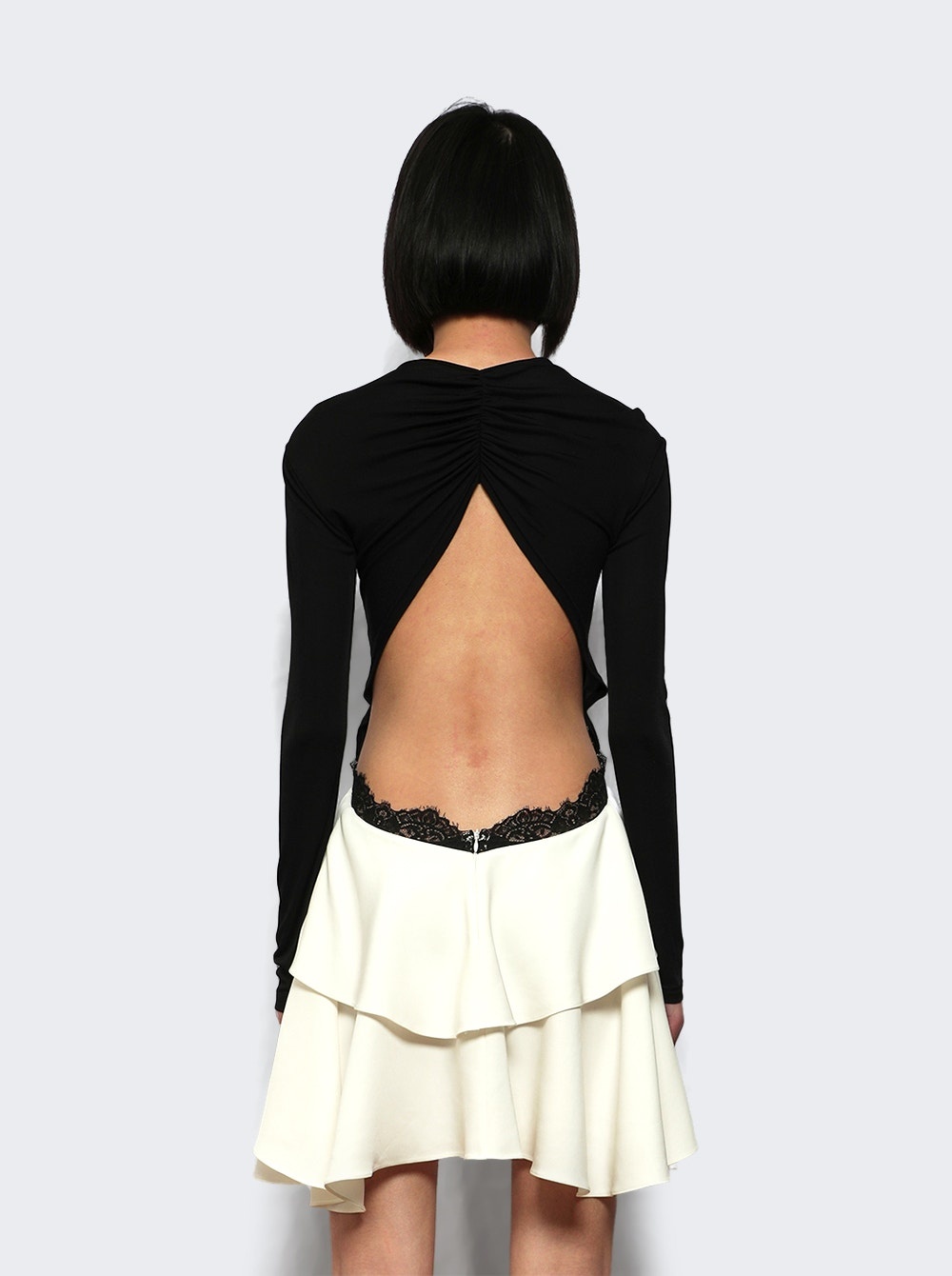 Endrey Disconnect Back Mini Dress Black And White - 4