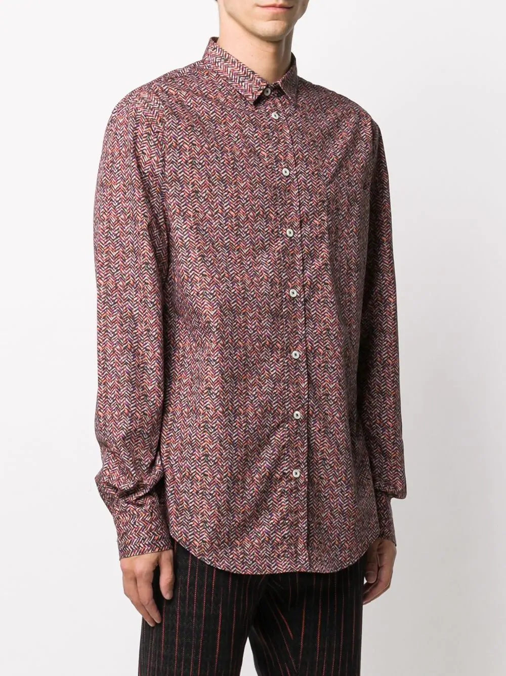 herringbone print shirt - 3