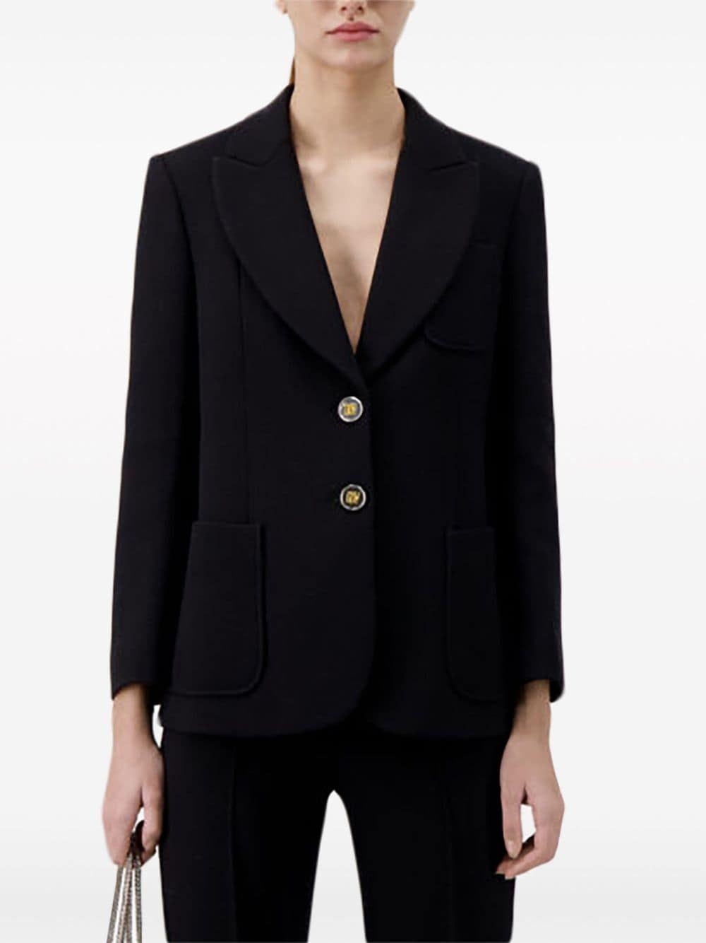 embossed-buttons single-breasted blazer - 5
