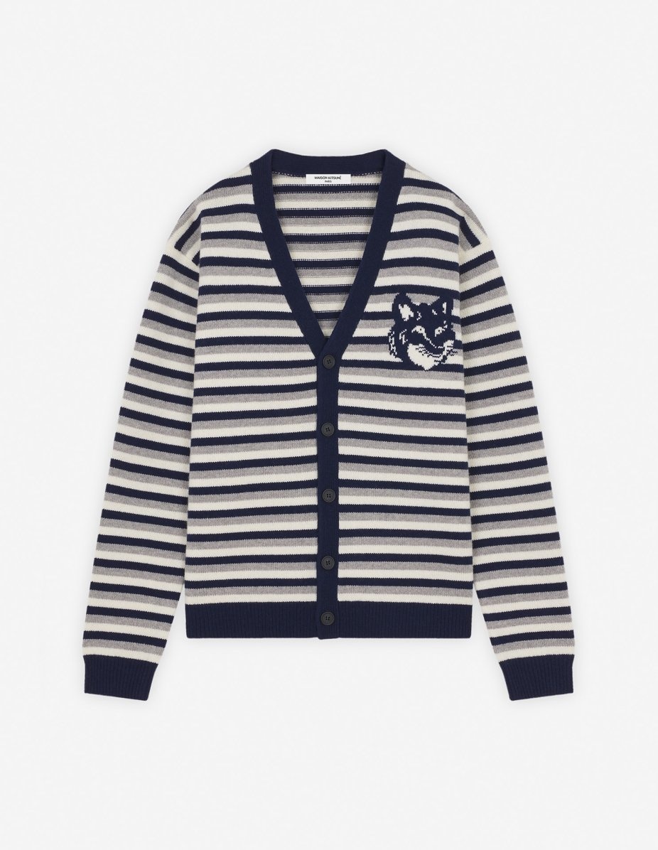 【送料&関税込】Maison KitsunAC Fox Head Intarsia Comfort Ca Maison Kitsune Sky Blue Big Fox Head Intarsia Crewneck