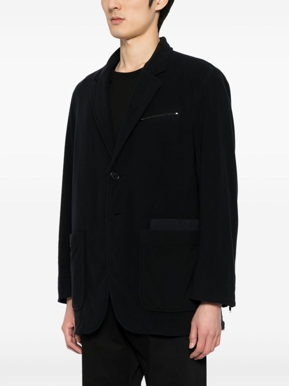 logo-appliquÃ© single-breasted blazer - 3