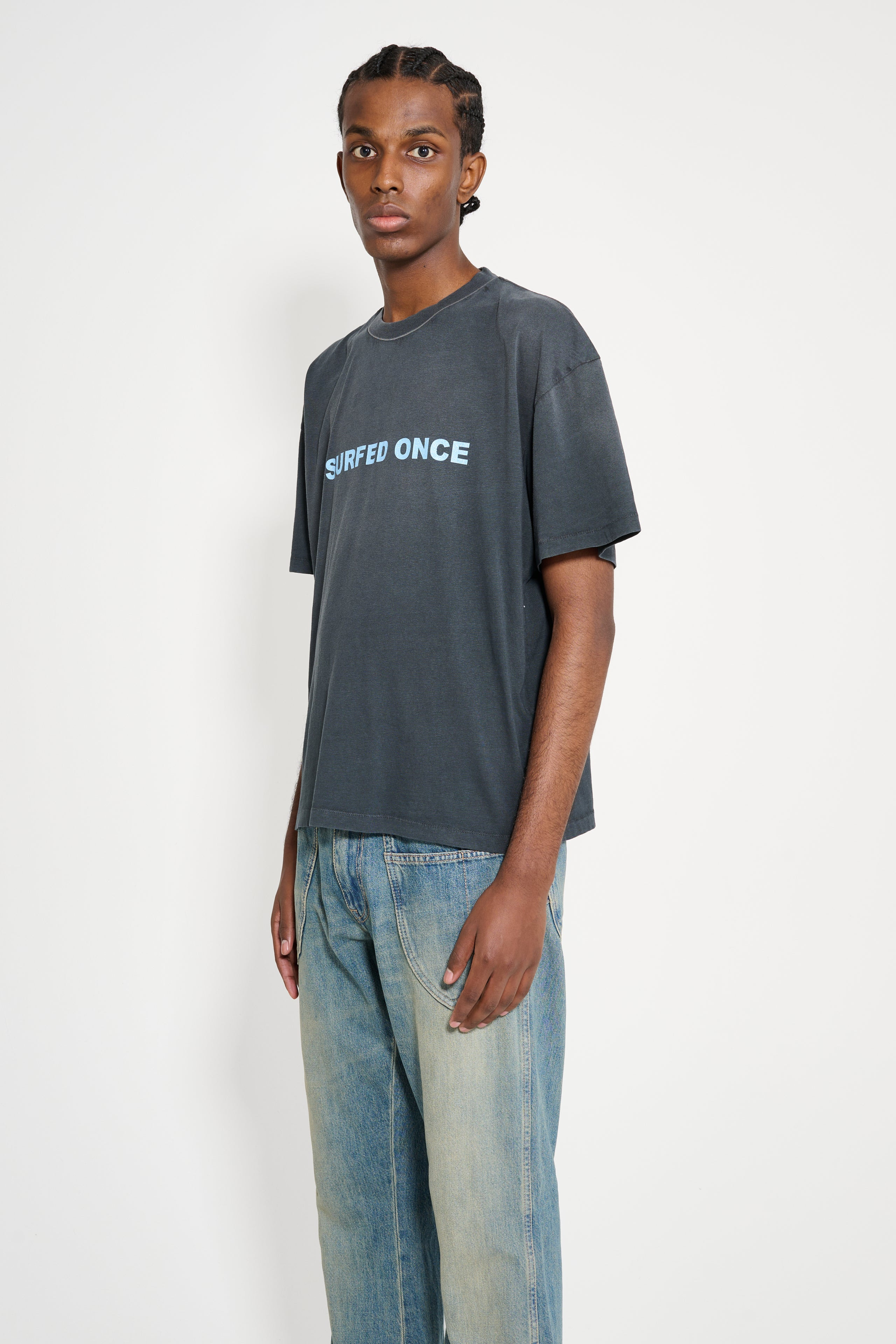 STOCKHOLM SURFBOARD CLUB GLITTER PRINTED T-SHIRT BLACK - 2