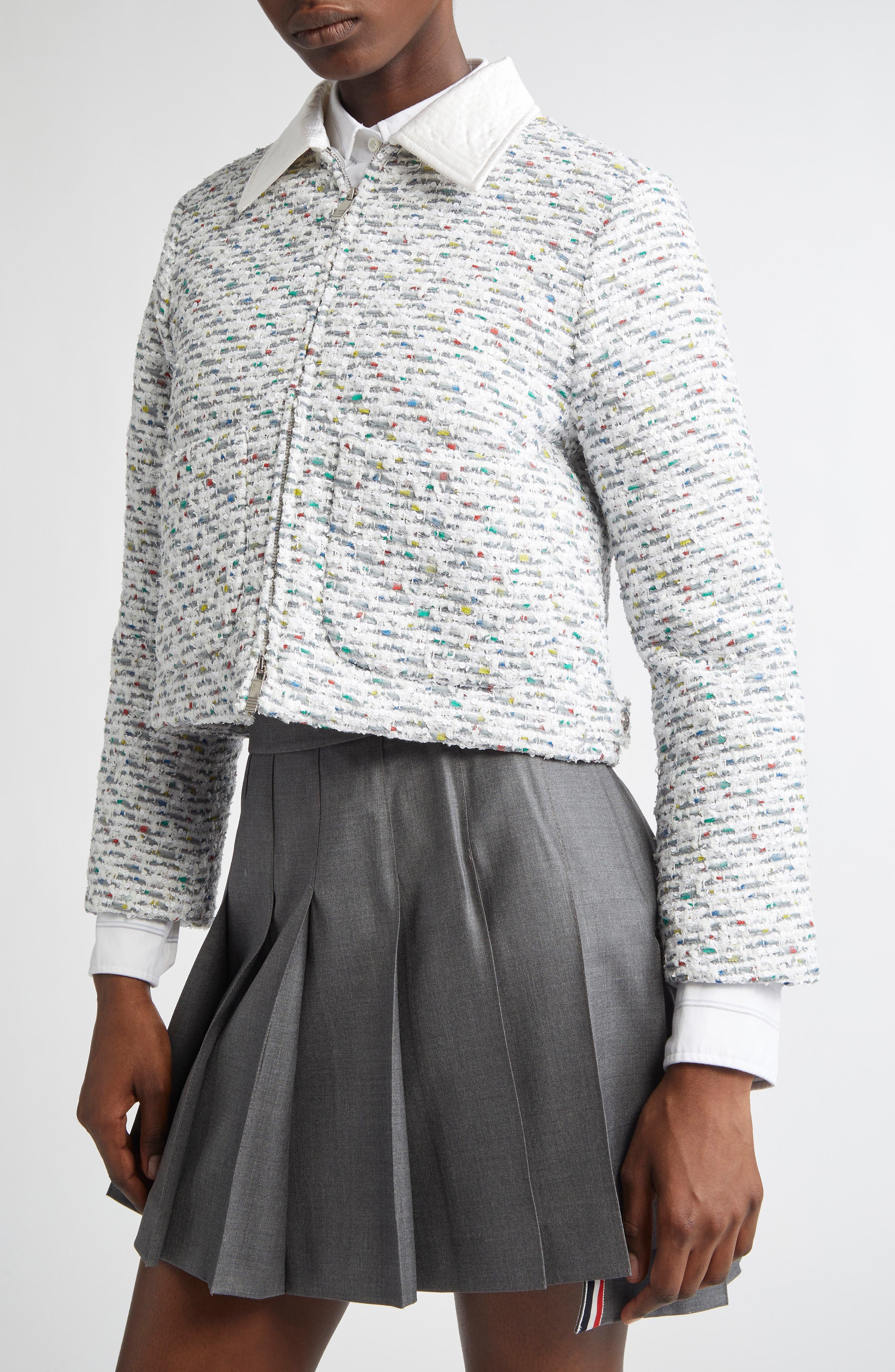 Thom Browne Patch Pocket Down Golf Jacket in Medium Grey at Nordstrom - 5
