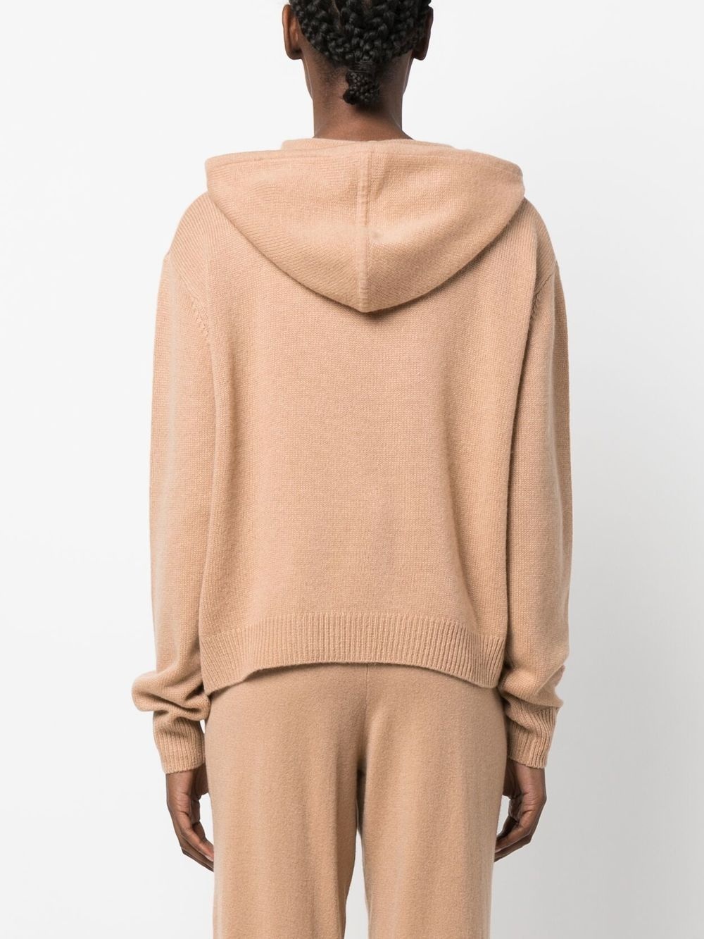 fine knit drawstring hoodie - 4