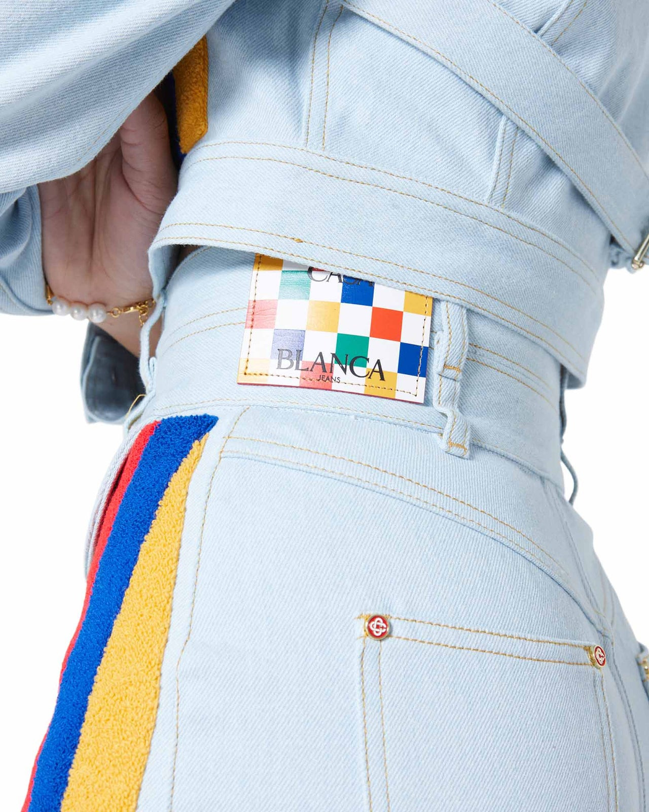 Rainbow Embroidery Jeans - 4