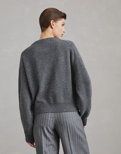 Brunello Cucinelli Sparkling & Dazzling cashmere and wool English rib sweater outlook