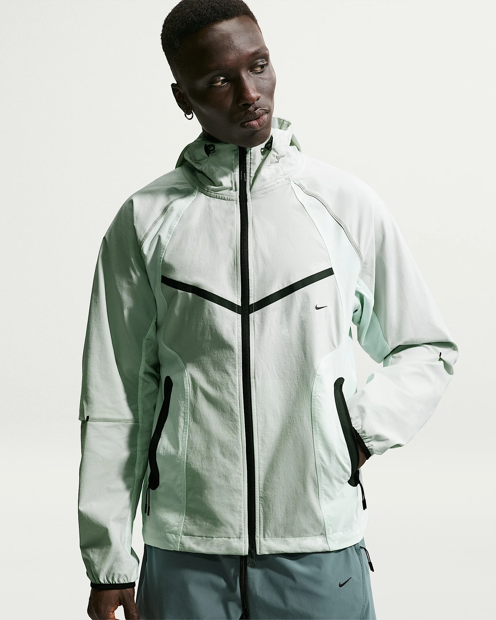 Nike Tech Men's Dri-FIT Woven Full-Zip Color-Block Windrunner Jacket - 1