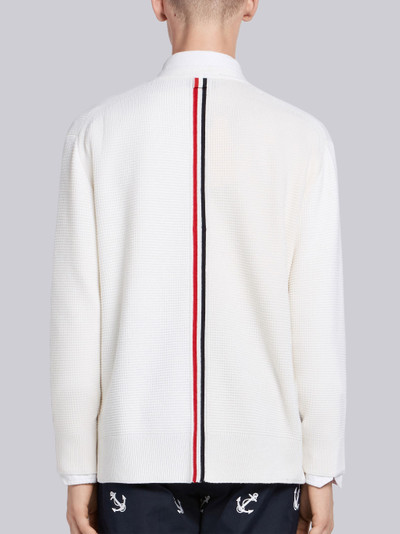 Thom Browne Center-Back Rwb Stripe Boxy Cardigan outlook