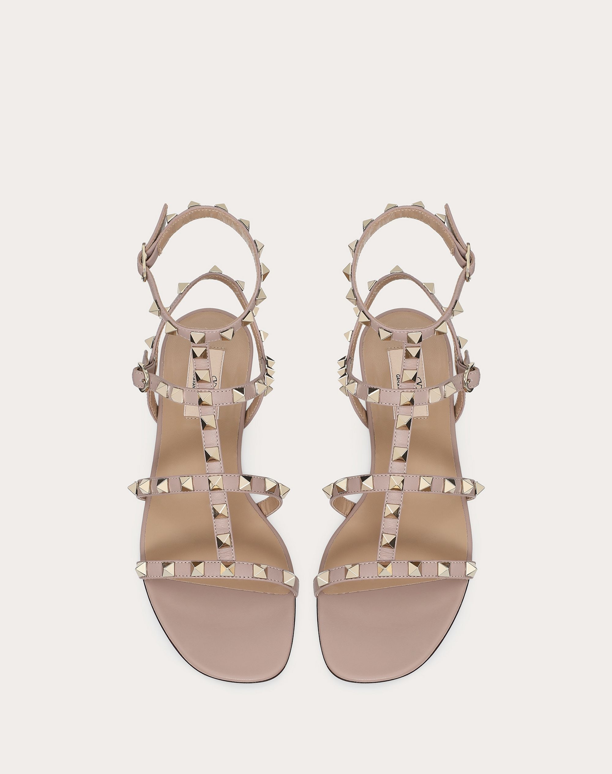 Rockstud Flat Calfskin Sandal with Straps - 4