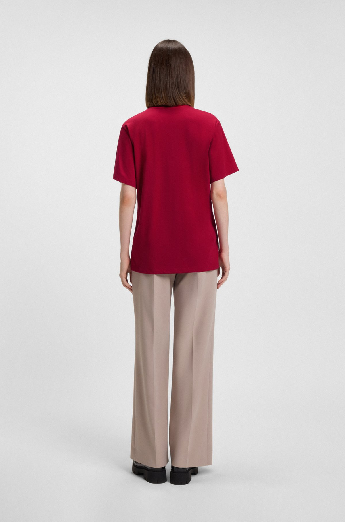 RELAXED-FIT T-SHIRT IN COTTON JERSEY WITH EMBROIDERED MONOGRAM - 4