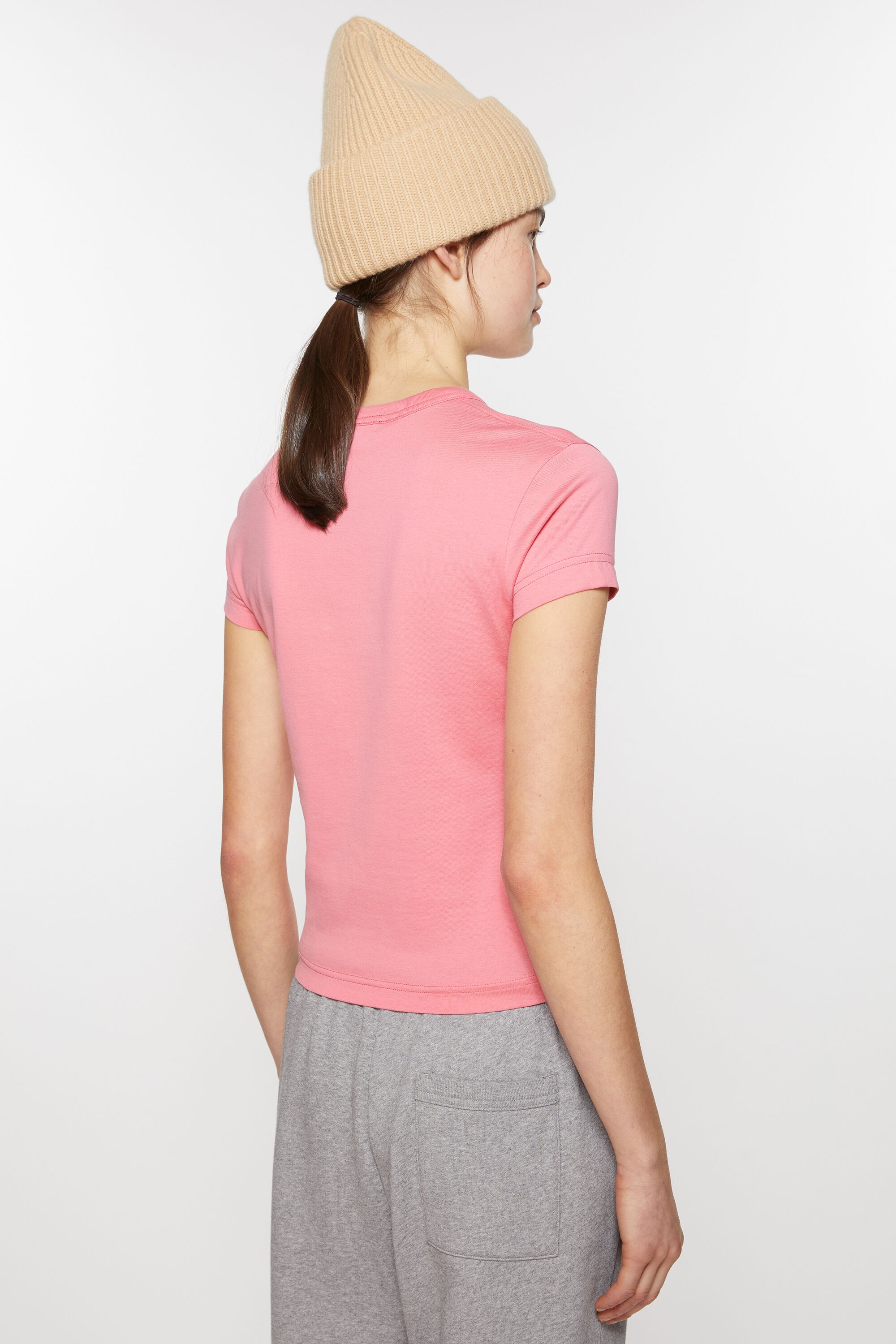 Crew neck t-shirt - Fitted fit - Tango pink - 3