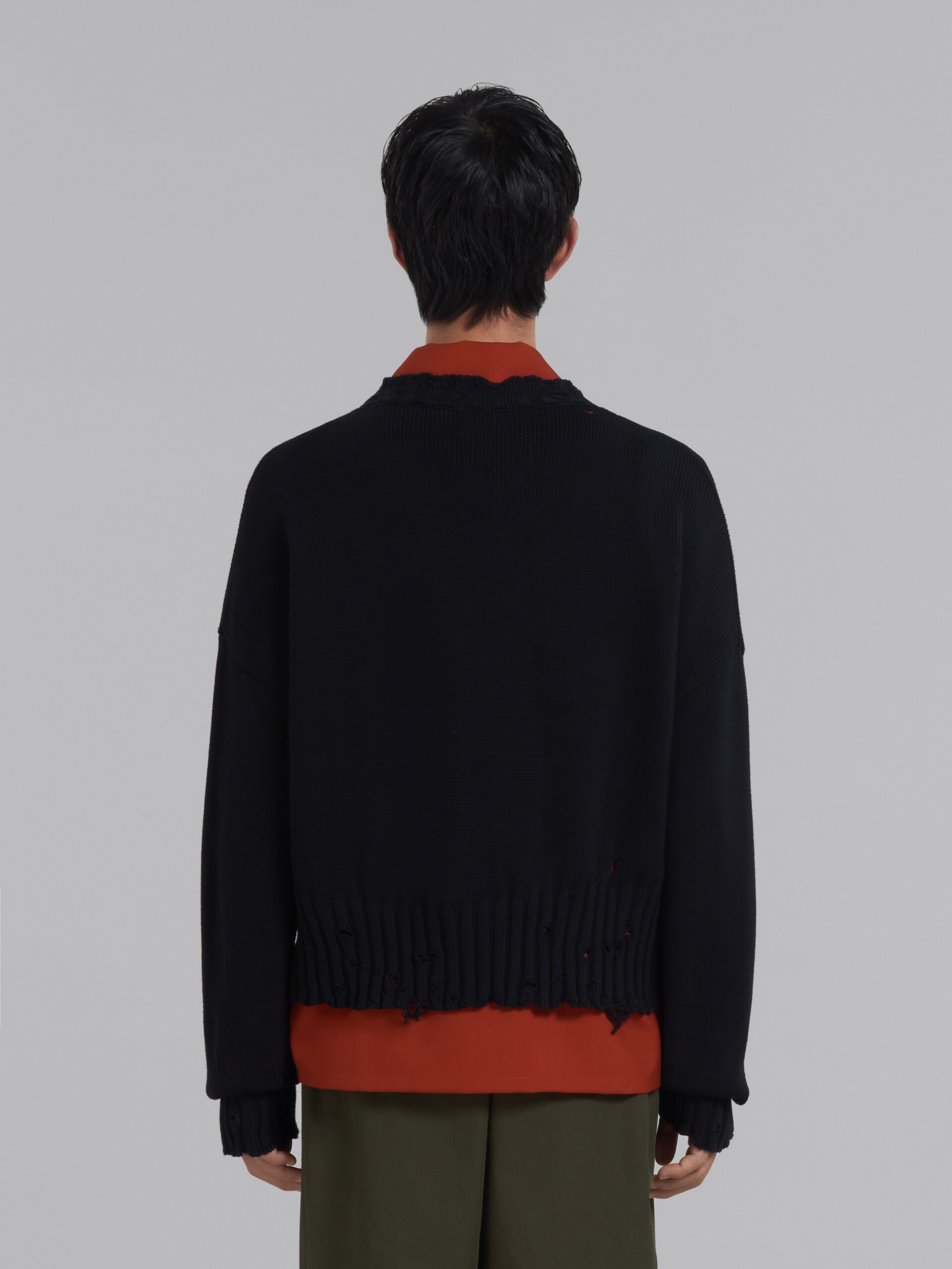 BLACK COTTON BOXY SWEATER - 3