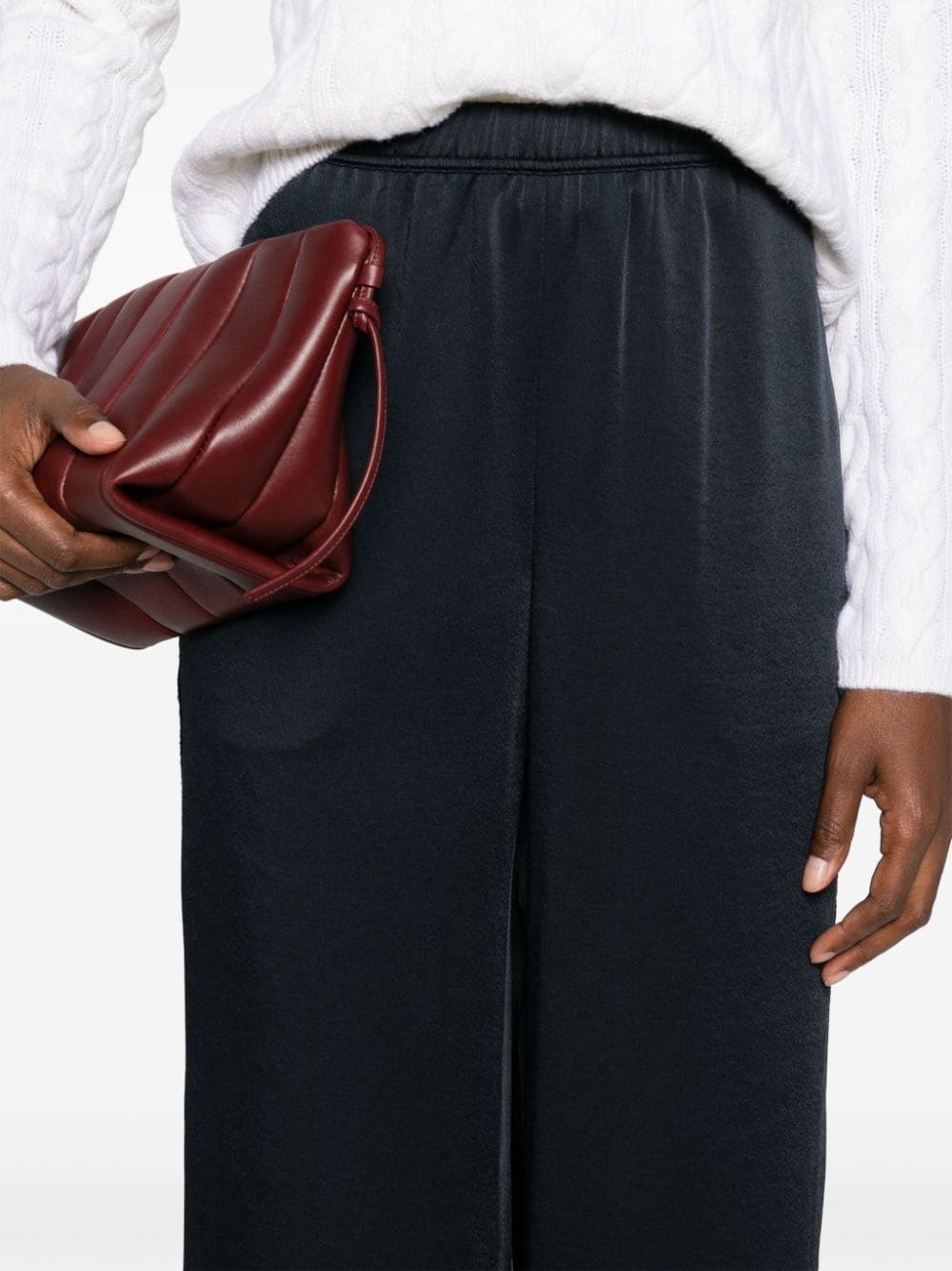 straight-leg satin trousers - 5
