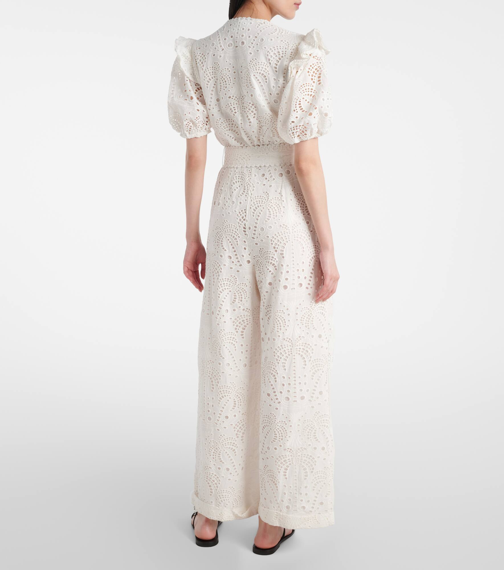 Broderie anglaise cotton jumpsuit - 3