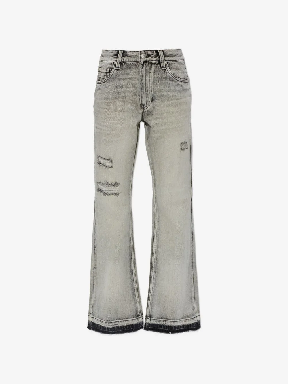 distressed flared jeans - 1