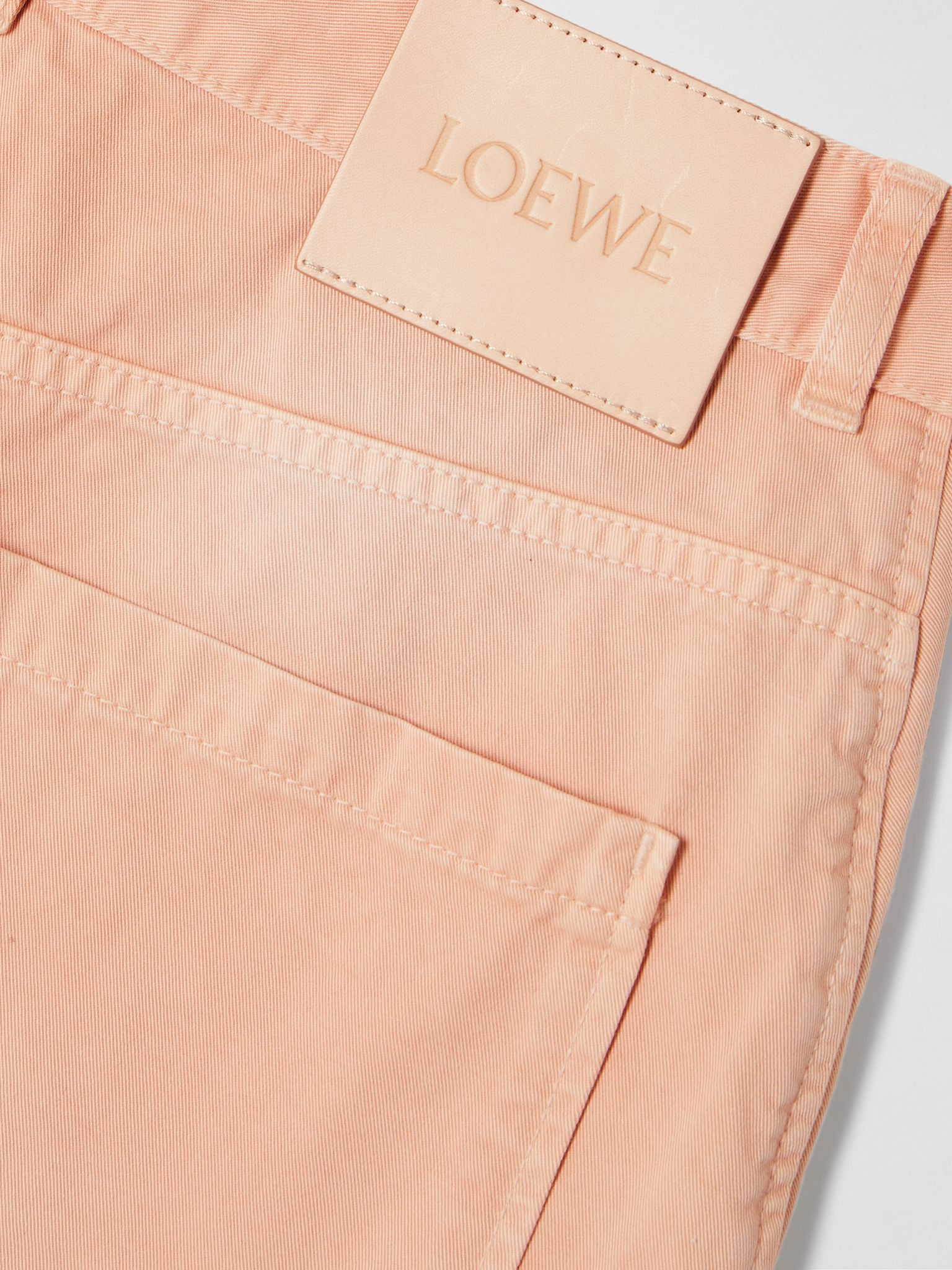 + Paula's Ibiza Anagram cutout frayed pleated cotton-twill shorts Pastel pink - 5
