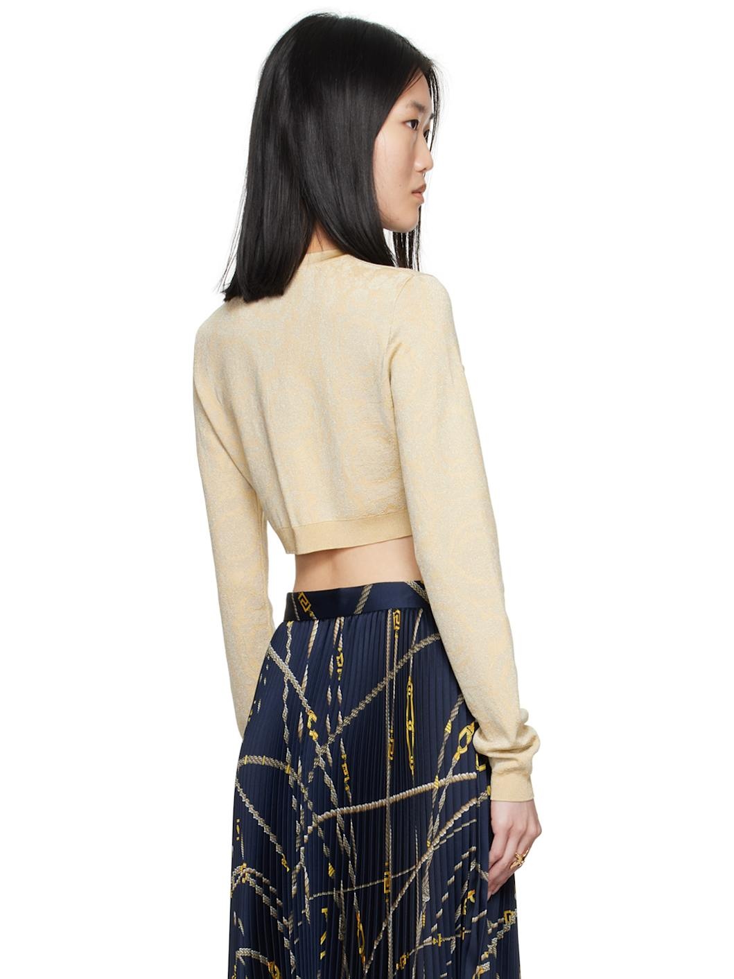 Beige & Gold Barocco Cardigan - 3