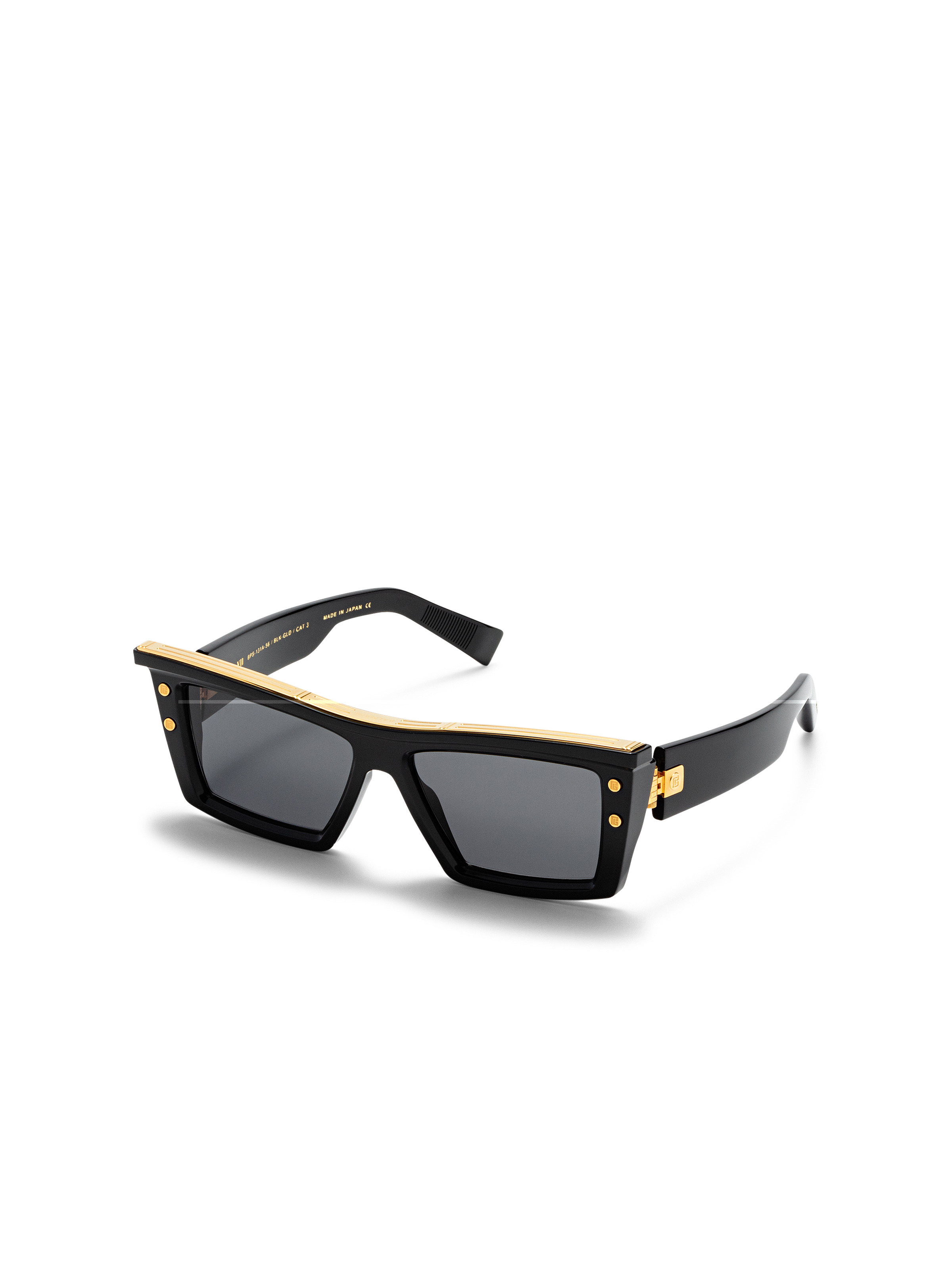 Balmain Imperial Acetate & Titanium Rectangle Sunglasses