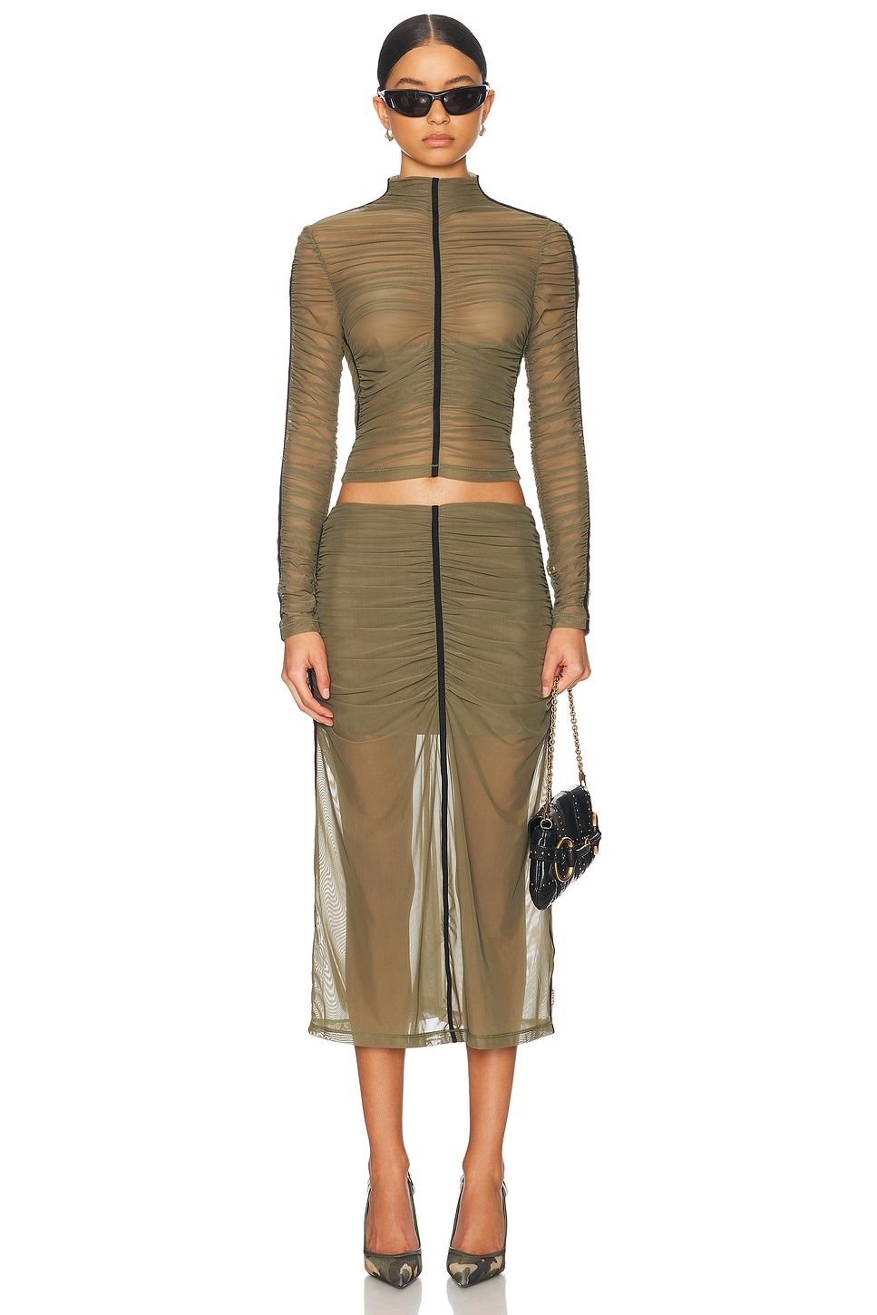 High Waisted Midi Skirt - 5
