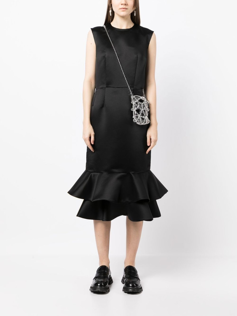Comme Des Garçons peplum-hem sleeveless midi dress outlook