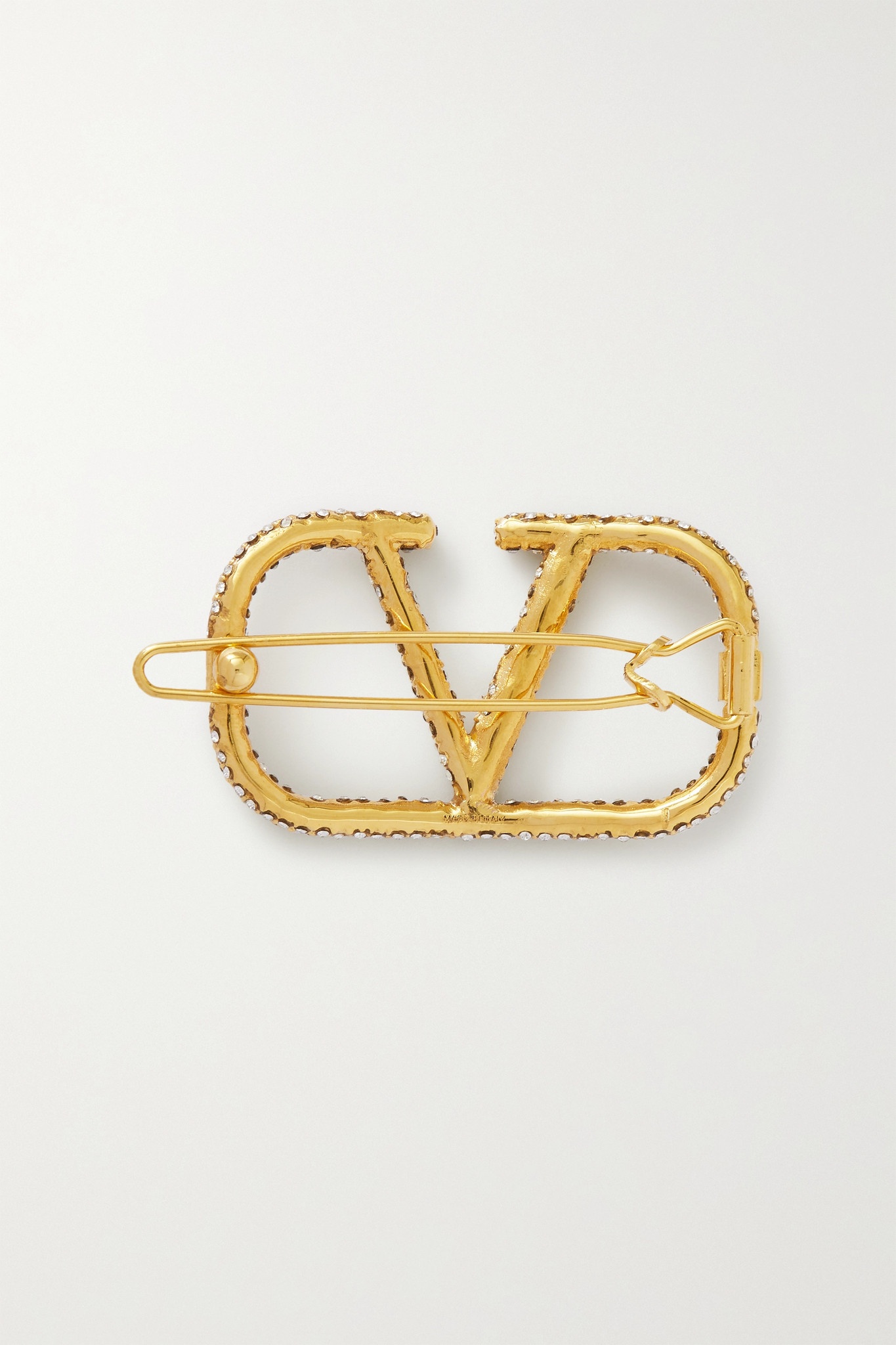 Valentino Garavani gold-tone crystal hair clip - 3