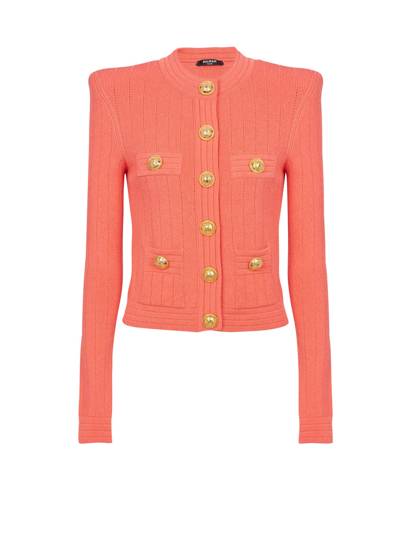 Buttoned fine knit cardigan 1