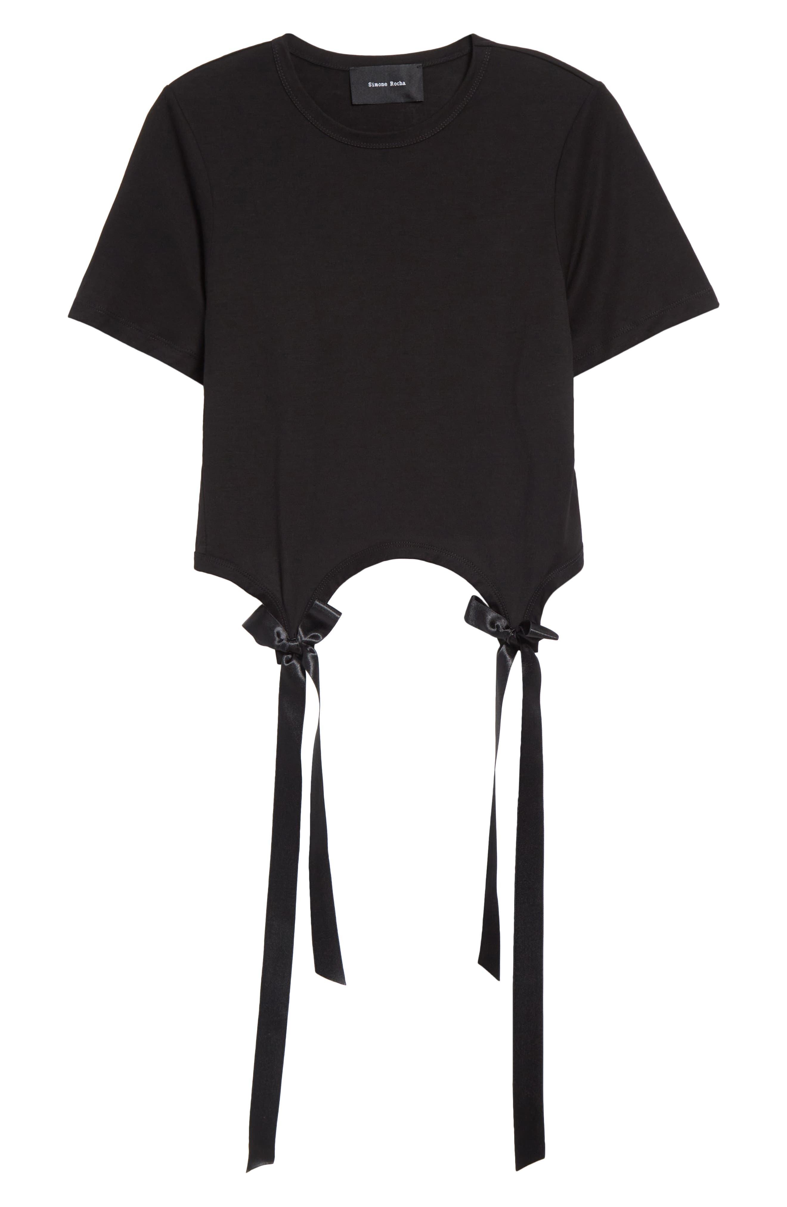 Simone Rocha Easy Bow Tails Cotton T-Shirt in Black at Nordstrom - 6