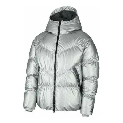 Nike Metallic hooded With Down Feather Jacket Silver BV4709-096 - 1
